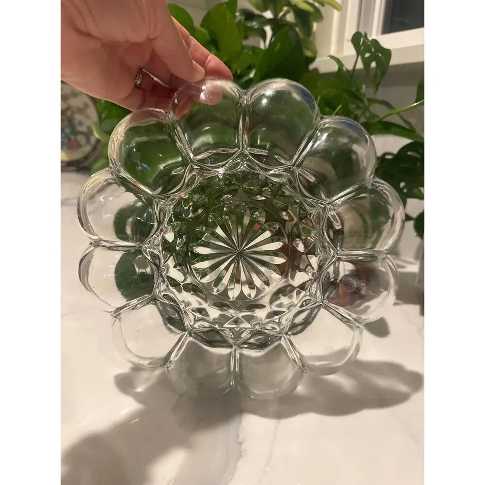 Vintage Anchor Hocking Fairfield Pattern Glass Deviled Egg Plate 10”